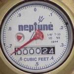how to read a water meter dial in gallons