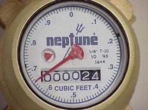 how to read a water meter dial in gallons